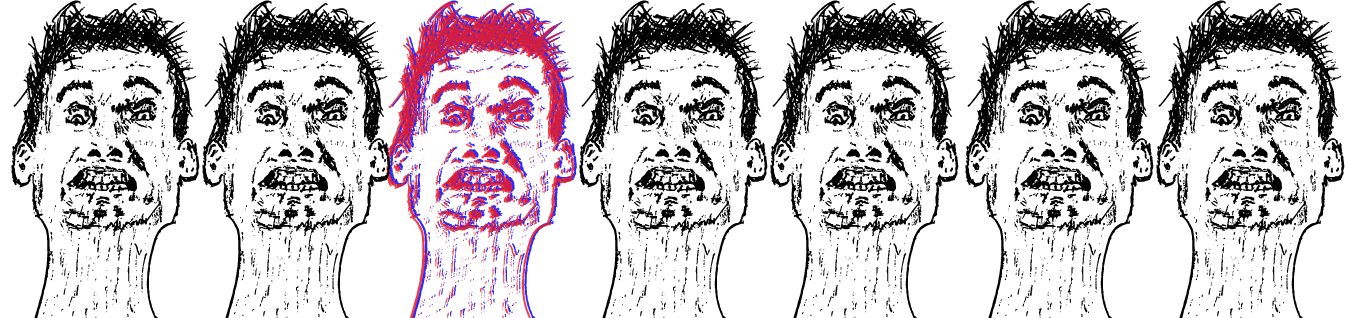 Simple drawing of crazy man